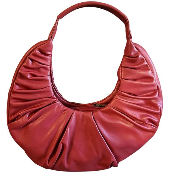Badgley Mischka Red Ruched Handbag – Bold, Chic & Brand New! - Picture 3 of 3